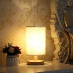 LED Bedside Table Lamps Simple Chinese Style Decoration Table Lamps Dimmable USB Plug Fabric Lampshade Bedroom Night Light 3