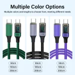 USB C Cable PD 100W Digital Display USB C to C Data Cord 0.5M/1M/2M Quick Charge Type-C Charging Line for Mobile Phone Laptop 6