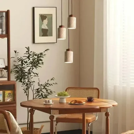 Vintage Japanese Style Wooden Pendant Lamp Chandelier for Bedroom Bedside Retro Bar Restaurant Lighting Fixture