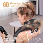 Masgre Shiatsu Back Neck Massager Cordless Shoulder Massager with Heat Electric Deep Tissue 3D Kneading Massage Pillow 2