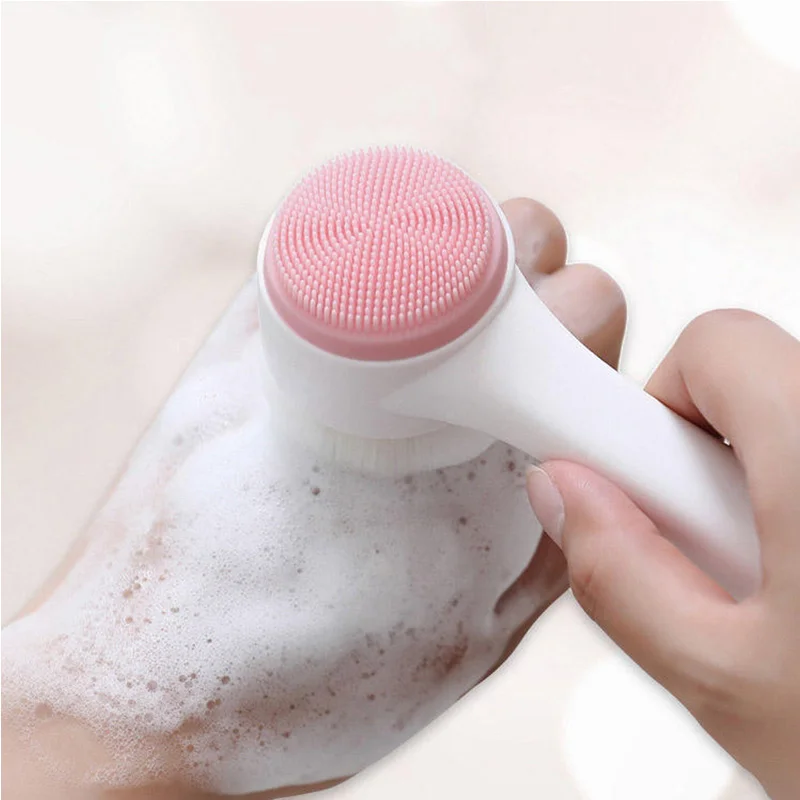 3D Double Silicone Facial Cleansing Brush Manual Massage Facial Brush Soft Bristles Exfoliator Double Sided Face Wash Brush 3D Double Silicone Facial Cleansing Brush Manual Massage Facial Brush Soft Bristles Exfoliator Double Sided Face Wash Brush