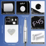 45000RPM Electric Nail Drill Rechargeable Low Noise Nail File Professional Nails Polish for Manicure Salon Tools 4