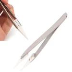Ceramic Tipped Stainless Steel Tweezers Tips Heat Pointed Resistant Tweezer Electronic Soldering Tweezers Fine Pointed Tip 6