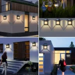 Powerful Solar Wall Light Outdoor Waterproof LED Lamp House Garden Fence Decoration Light Sensor Solar Energy Wall Lantern LED 6
