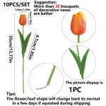10Pcs Artificial Flower Realistic Touch Tulip Scrapbooking Vase Home Decor Wedding Garden Arch Garland  Mother's Day Bouquet diy 5