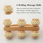1 Pcs Wooden Massage Roller Tool, Manual Wooden Massager, Wood Back Massage Roller for Neck Leg Back Deep Tissue Muscle Massage 3