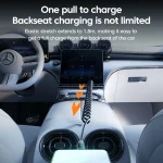 120W Type C Cable Digital Display Car Spring Charging Cord Retractable USB C To Type C Fast Charging Cable for iPhone 17 Xiaomi 6