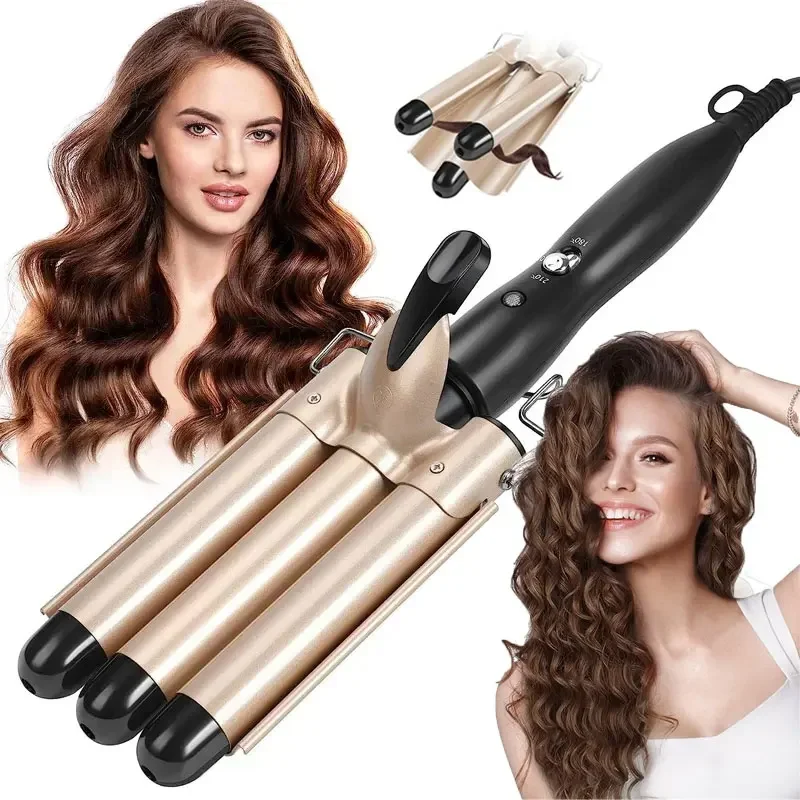 Professional Hair Curling Iron Ceramic Triple Barrel Hair Curler Irons Hair Wave Waver Styling Tools Hair Styling Appliances Professional Hair Curling Iron Ceramic Triple Barrel Hair Curler Irons Hair Wave Waver Styling Tools Hair Styling Appliances