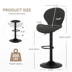 Living Room Chairs  2 Pcs Set Dining Chair Backrest Bar Stools Luxury Modern Soft Bag Stool Adjustable Height Rotating Kitchen Home Furniture 5