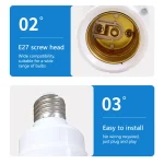 Smart E27 PIR Motion Sensor Light Switch 110V 220V Detector Base Lamp Holder Lux Time Delay Adjust Control Bulb Socket 6