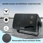 Herdio 3.5'' Passive Outdoor Speakers Wired Waterproof 200W 3 Way Premium Mountable Wall Mount Speakers For Patio Marine Boat 3
