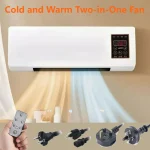 Mobile Electric Fan with Remote Control Wall Mounted Quiet Energy Saving Dual-Purpose Cooling Heater Fan for Dorm Office Bedroom 2