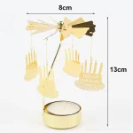1pc Metal Hot Rotating Candle Holder Christmas Rotating Candle Holder Dinner Party Wedding Party Candle Holder Decoration Gift 6