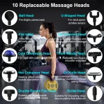 Fascia Massage Gun Shoulder Massage Machine Electric Muscle Massager Gun High Frequency Back Waist Neck Body Massage with Handle 5