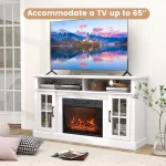 Fireplace TV Stand for TVs Up to 65 Inch, Electric Fireplace TV Console w/Remote Control, Overheat Protection,, Customized 3