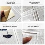 70cm*70cm 3D Room Decor Warm Decoration Self-adhesive Wall Stickers Foam Waterproof Anti-collision Wallpaper Ceiling Background 6