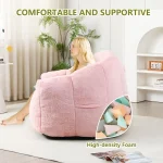 Giant Bean Bag Chair, Comfortable for All Ages, Ideal for Living Room, Bedroom, or Floor Sofa, Pink 3