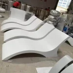 Custom Outdoor Waterproof Fiberglass Frp Swimming Pool Ledge Chaise Lounge Chair in Pool Water Beach Sun Lounger for Pool Side 3