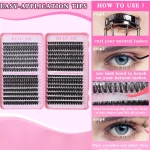 MIAOJIE DIY Lash Extension Kit 720pcs Lash Clusters Individual Eyelashes Kit with Lash Bond and Seal Wispy Natural Mange Lashes 5