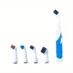 Electric Cleaning Brush 1PC Compact Multifunction Kitchen Bathroom Sink Toilet Portable Replaceable Brush Heads 3