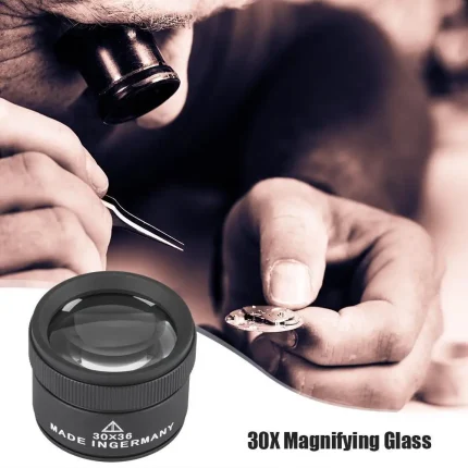Handheld 30X Magnifying Glass Optical Lens Jewelry Appraisal Monocle Magnifier Mini Pocket Handheld Stamps Jewelry Magnifier