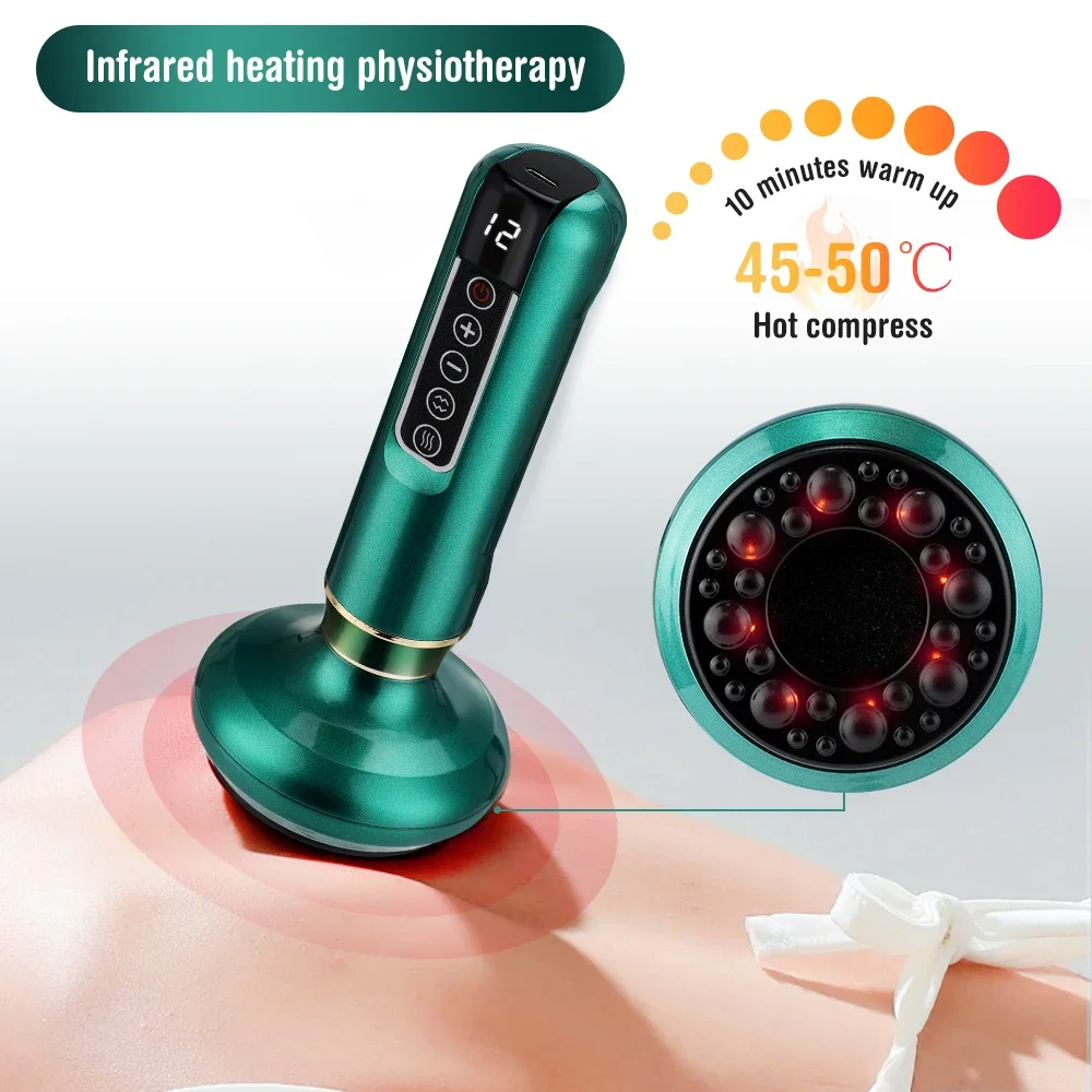 6/12 Speed Electric Cupping Massager Vacuum Suction Cup GuaSha Heating Meridian Dredging and Absorbing Device Body Slimming 6/12 Speed Electric Cupping Massager Vacuum Suction Cup GuaSha Heating Meridian Dredging and Absorbing Device Body Slimming