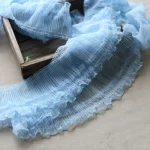 10CM Wide Modern Embroidery Flower Tulle Lace Fabric Trim Ribbon DIY Sewing Ruffle Applique Collar Fringe Wedding Decor 4