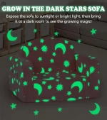 2-in-1 Glow in Dark Kids Sofa with Blanket & Pillow, Foldable Toddler Couch for Girls Boys, Medium Pink 6