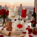 Love Rose Bear Silicone Candle Mold Handmade Valentine's Day Gifts Gypsum Resin Mould DIY Home Decoration Crafts Making Molds 5