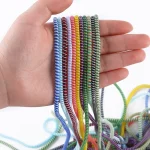 1.4m Color phone Wire Cord Rope Protecto Anti-break spring protection rope for USB Charging Cable earphone Data Bobbin Winder 3