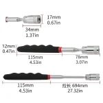 Telescopic Magnetic Pen with LED Light Extendable Pickup Rod Mini Portable Magnet Tool for Screws Nuts Bolts Metal Parts 5