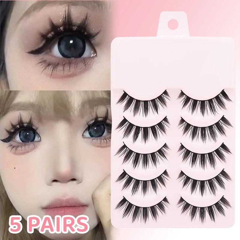 DINGSEN 5 Pairs Manga Lashes Eyes Lashes Soft Natural Long Eyelashes Fake Lashes Anime Wispy Strip False Eyelashes Makeup DINGSEN 5 Pairs Manga Lashes Eyes Lashes Soft Natural Long Eyelashes Fake Lashes Anime Wispy Strip False Eyelashes Makeup
