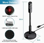 USB Desktop Microphone 3.5mm Omnidirectional PC Laptop Computer Mic for Computer Gaming Recording Chatting Singing Meeting 2