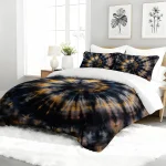 3PC TieDye Spiral Comforter Set Modern Duvet Bedding with 2 Pillowcases Vortex Pattern for Bedroom Guest Room Decor 5