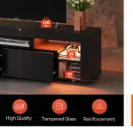 GALAXHERO TV Stand for 60 to 70 Inch TV Entertainment Center with LED Lights 2 Drawers Modern TV Console Large Media Cabinet 6