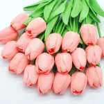 10Pcs Artificial Flower Realistic Touch Tulip Scrapbooking Vase Home Decor Wedding Garden Arch Garland  Mother's Day Bouquet diy 6