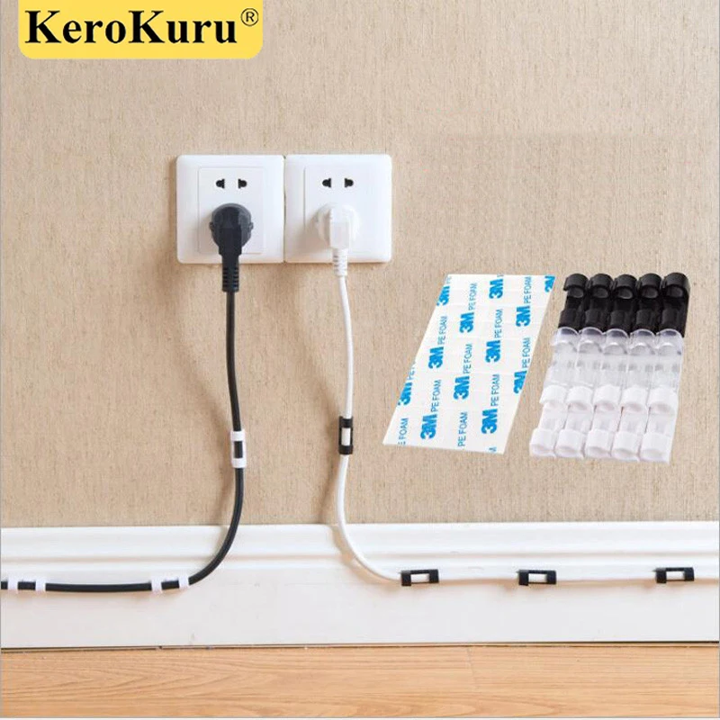 Cable Organizer Clips Cable Management Desktop & Workstation ABS Wire Manager Cord Holder USB Charging Data Line Bobbin Winder Cable Organizer Clips Cable Management Desktop & Workstation ABS Wire Manager Cord Holder USB Charging Data Line Bobbin Winder