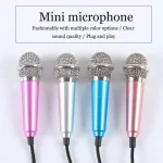4color Mic KTV Karaoke Mini Microphone For Cell Phone Portable 3.5mm Stereo Studio Laptop PC Desktop 5.5cm*1.8cm Small Size-30