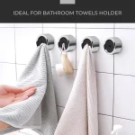 1-10pcs Self Adhesive Towel Plug Holder Wall Mounted Bathroom Organizers Towel Hooks Storage Rack Kitchen Rags Dishcloth Clips 2