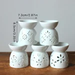Ceramic Crafts Aroma Burner Handmade Hollow Flower Pattern Essential Oil Burner Candle Lamp Many Style HomeOffice Crafts Decor 6