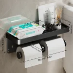 Toilet Paper Holder Wall-Mounted Aluminum Alloy Toilet Paper Holder Tissue Rack Bathroom Tissue Holder Bathroom Accessories 6