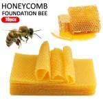 10Pcs Natural Beeswax Sheets Honeycomb Sheet Hive Cell Frame Wax Foundation for Candle Making Craft Beekeeping DIY Supplies 2
