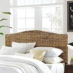 Serena Handwoven Natural Fiber Rattan Bed Headboard, Banana Leaf, Queen 2
