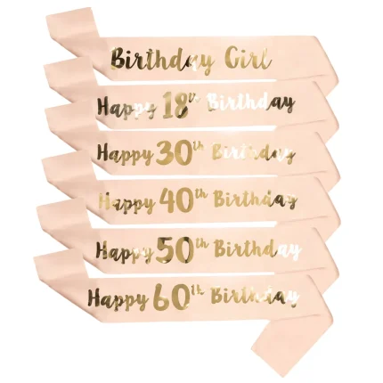 1bag Happy 18th 30th 40th 50th 60th Birthday Sash Party Gifts Girl Sash Women adult Birthday Decor DIY Party Decoration Supplies