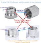 Mic Stand Adapter 1/4 to 5/8 3/8 to 5/8 Female to Male Screw Thread Adapter for Camera LCD Monitor Microphone Stand Adapter 3