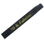Gold Glitter Birthday Sash 30 40 50 60 70 80 Fabulous Satin Sash for 30th 40th 50th 60th 70th 80th Birthday Party Decor Supplies 6