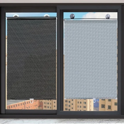 Sunshade Roller blinds Curtains Blackout Curtain Suction Cup Punch-free Retractable Window  for Bedroom Kitchen Roller Curtains