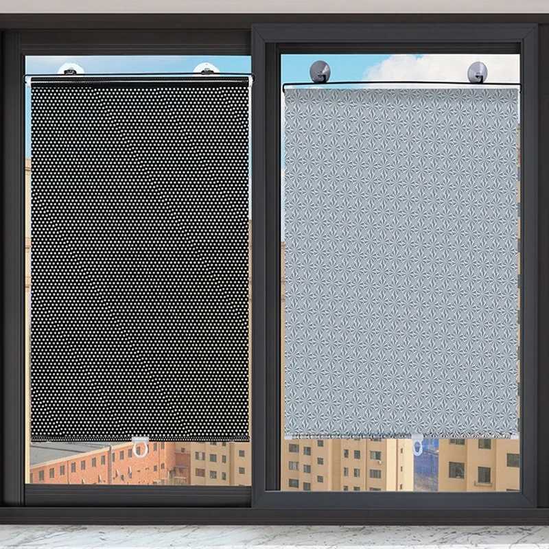 Sunshade Roller blinds Curtains Blackout Curtain Suction Cup Punch-free Retractable Window for Bedroom Kitchen Roller Curtains Sunshade Roller blinds Curtains Blackout Curtain Suction Cup Punch-free Retractable Window for Bedroom Kitchen Roller Curtains