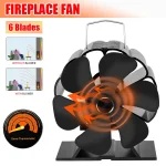 Mini Stove Fan 6Blades Heat Powered Fireplace Fan Log Wood Burner Heater Quiet Eco Hot Fan Home Efficient Heat Distribution