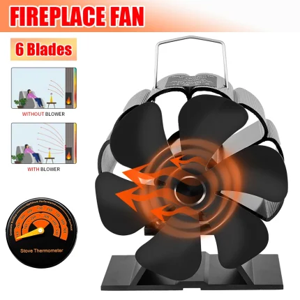 Mini Stove Fan 6Blades Heat Powered Fireplace Fan Log Wood Burner Heater Quiet Eco Hot Fan Home Efficient Heat Distribution